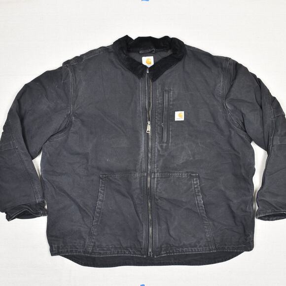 Carhartt Men Swing Washed Duck Armstrong Jacket Cotton Black Size